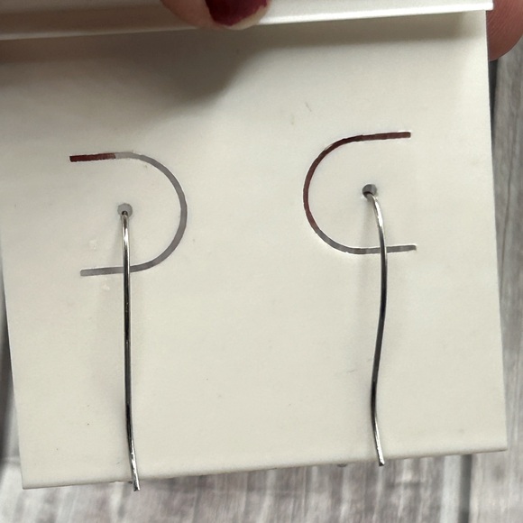 SOLD❤️ DIOR VTG Y2K “J’adore Dior” Galliano Era Pierced Dangle Earrings Silver - Picture 7 of 8